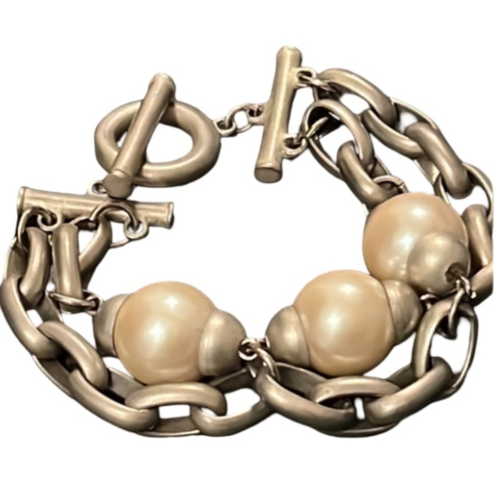 Vintage Givenchy Silver Plated Pearls & Chunky Ch… - image 6